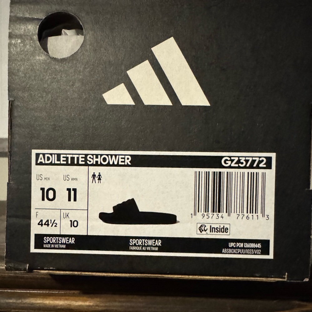 Adidas Adilette Shower Slides in Black